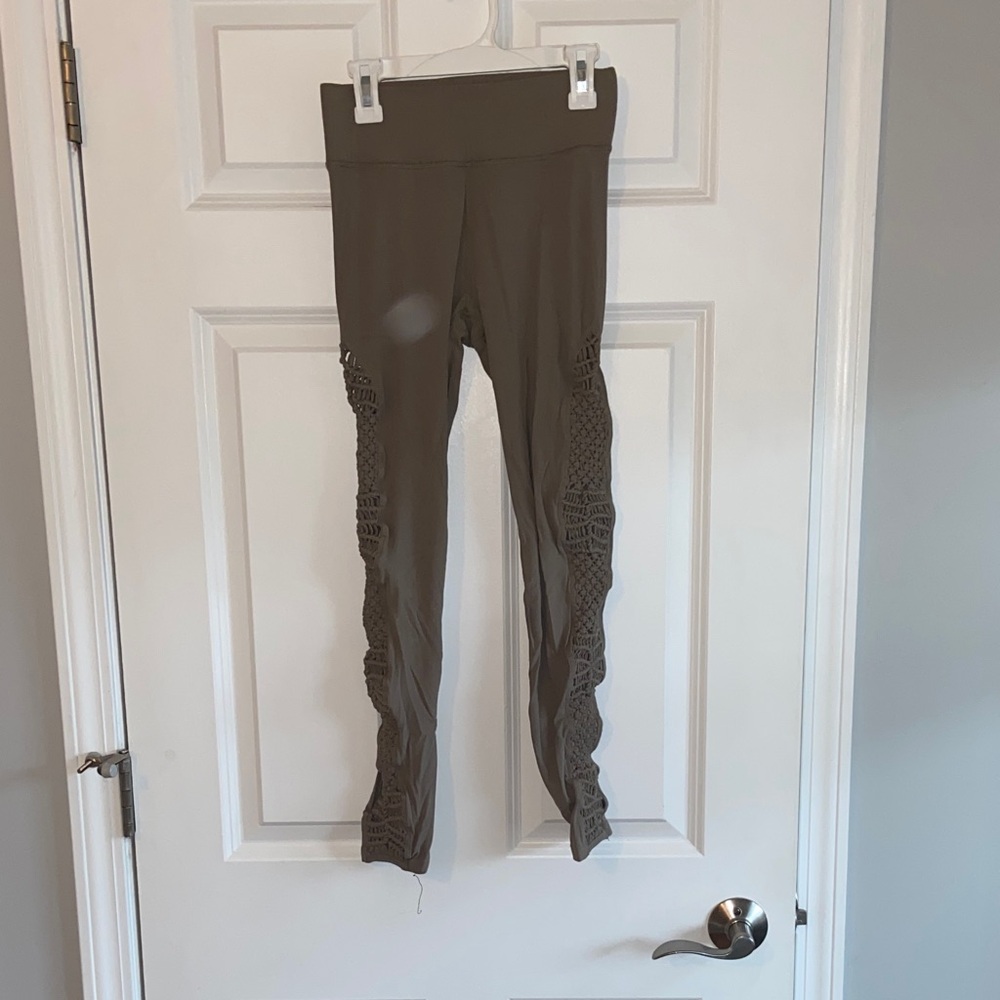 Carbon38 Brown Leggings with Lace Detail
